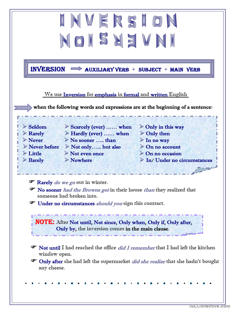 Mastering Inversion in English | PDF | Linguistics | Syntax