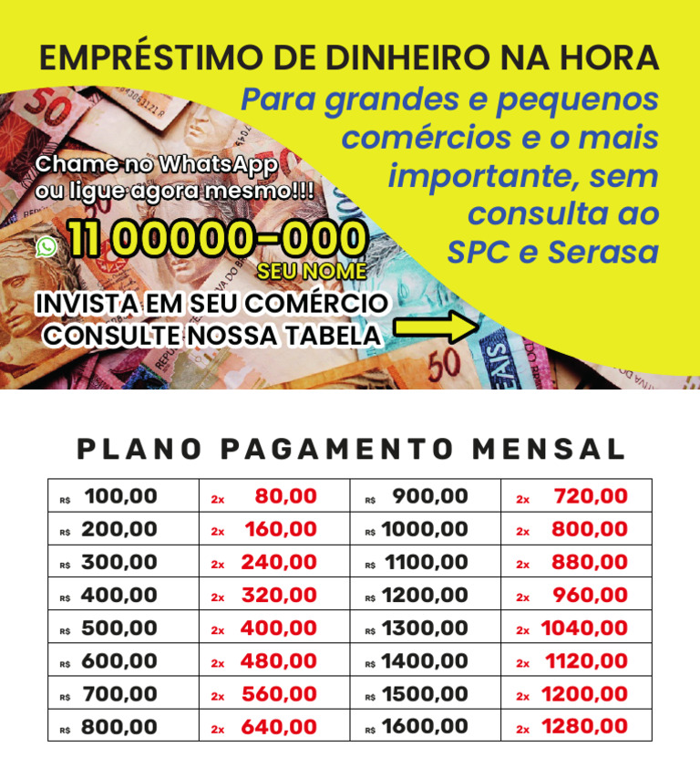 Cartão de Visita: Empréstimo Rápido | PDF