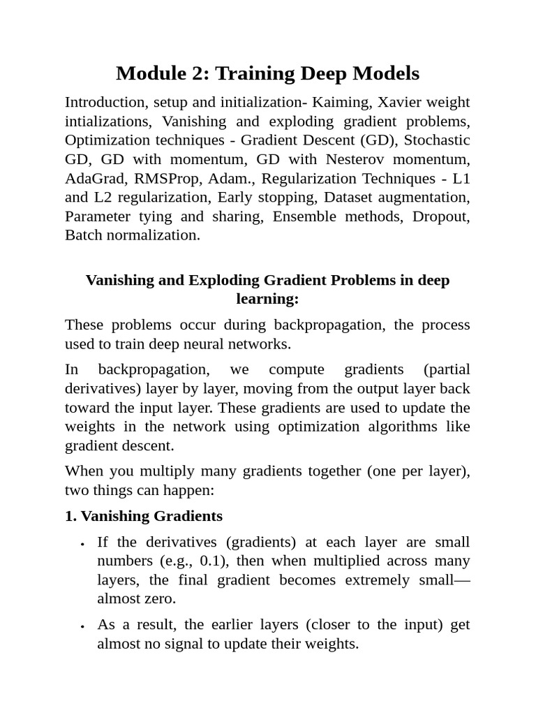 Deep Learning Model Training Techniques | PDF | Algorithms | Machine ...