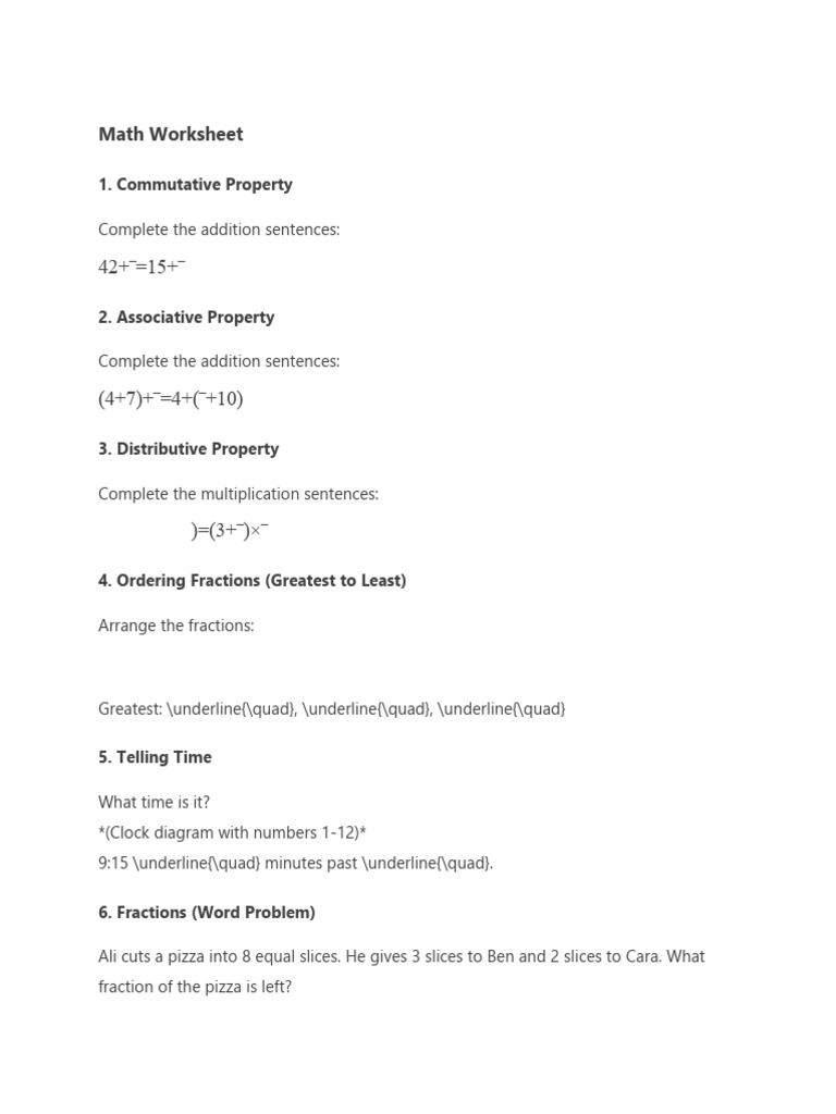 Math Ork Sheet | PDF