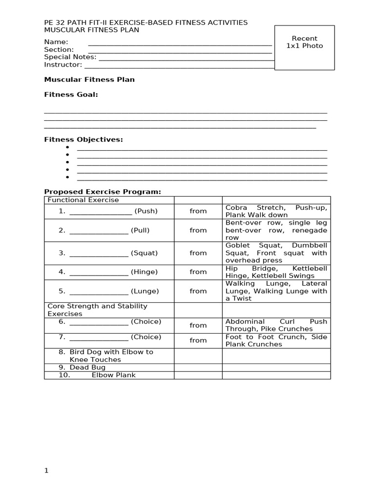 Fitness Plan Program | PDF | Kettlebell | Physical Exercise