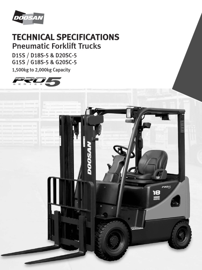 Doosan Pro 5 Forklift Specifications | PDF | Motor Vehicle | Vehicles