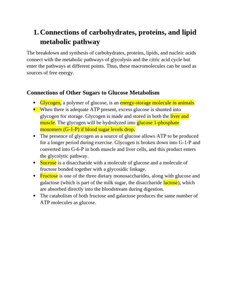Metabolic Pathways and Regulation Overview | PDF | Glycolysis ...
