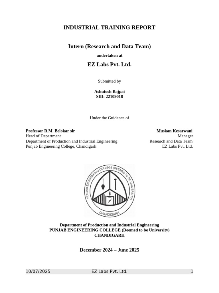Industrial Training Report | PDF | Artificial Intelligence ...