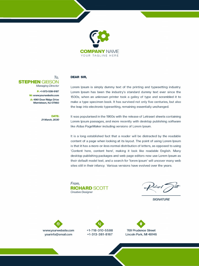 Green Ecology Letter Template | PDF