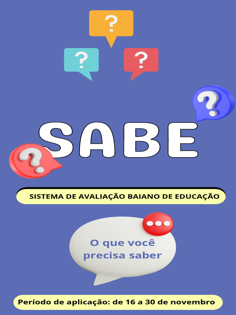 Avaliação Baiana de Educação: SABE 2023 | PDF