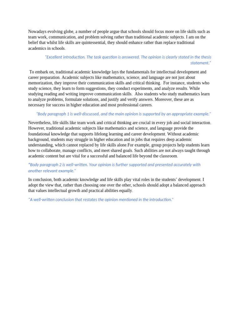 Balancing Life Skills and Academics in Schools | PDF | Critical ...