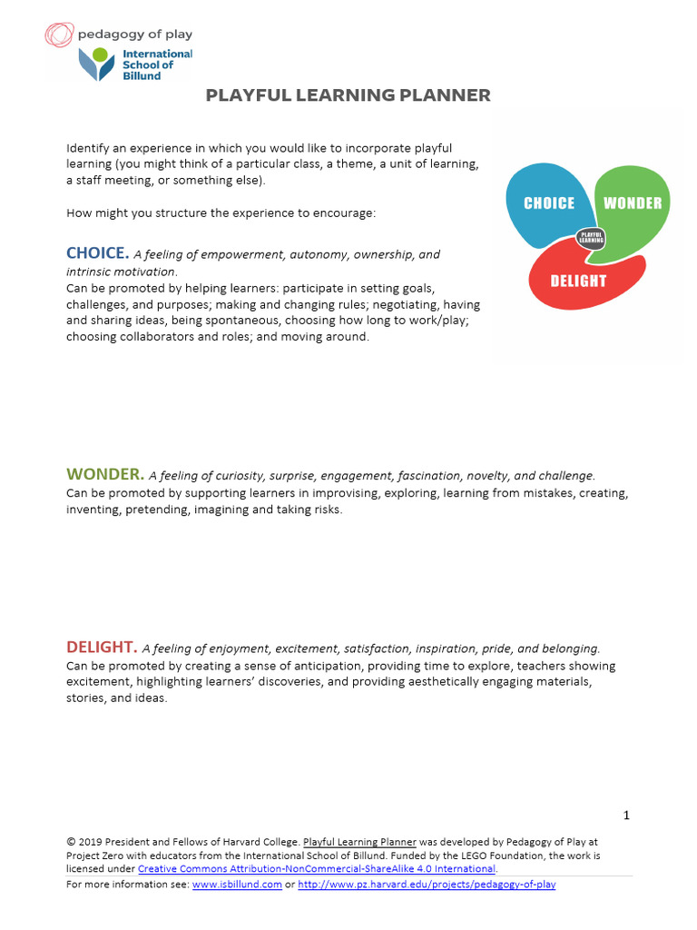Playful Learning Planner | PDF