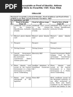 ID and Address Proof Document List | PDF | Identity Document | Government