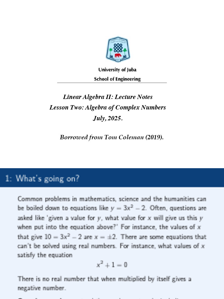 Complex Numbers and Their Arithmetic | PDF | Complex Number | Numbers