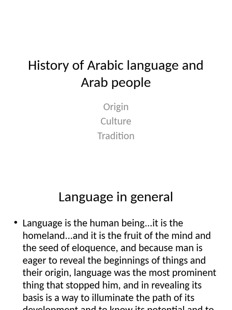 Origin and Evolution of Arabic Language | PDF | Arabic | Dialect