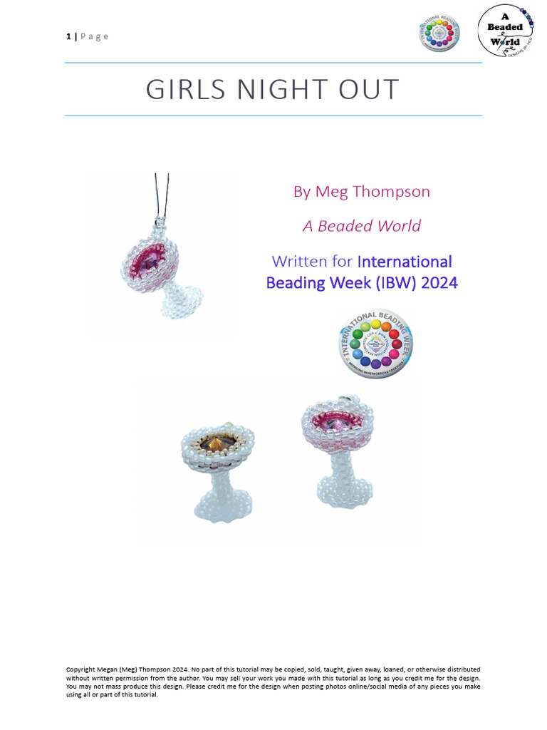 Beaded Wine Glass Earrings Tutorial | PDF