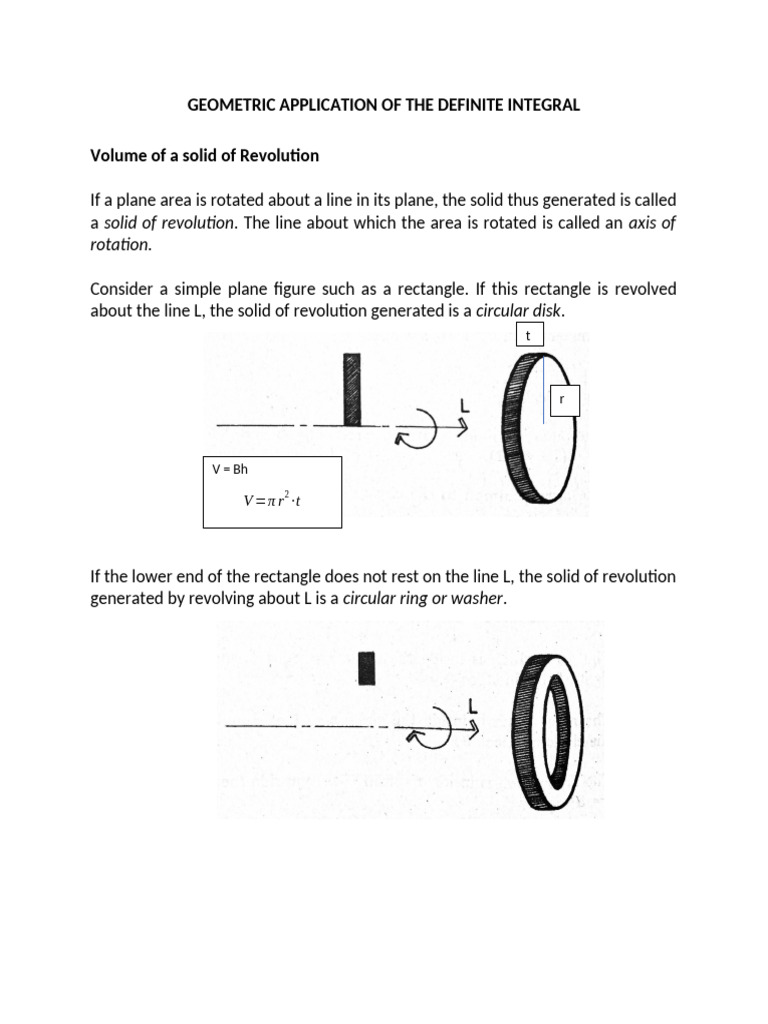 Volume of Solids of Revolution | PDF | Classical Geometry | Area