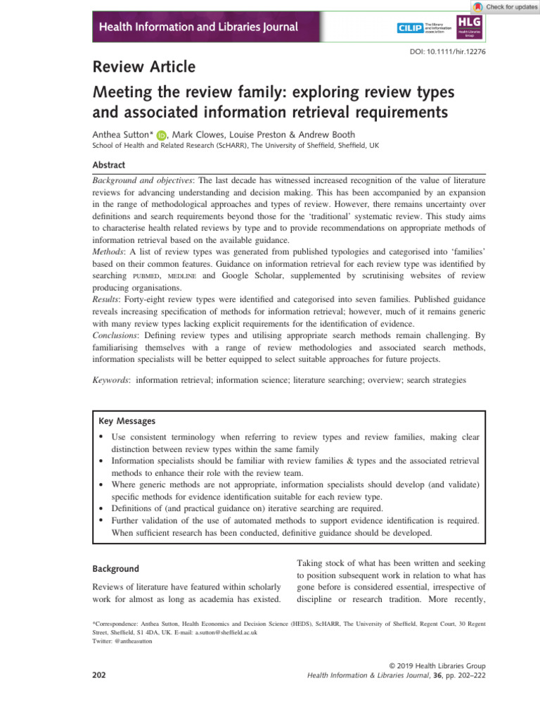 Understanding Review Types in Health | PDF | Systematic Review ...