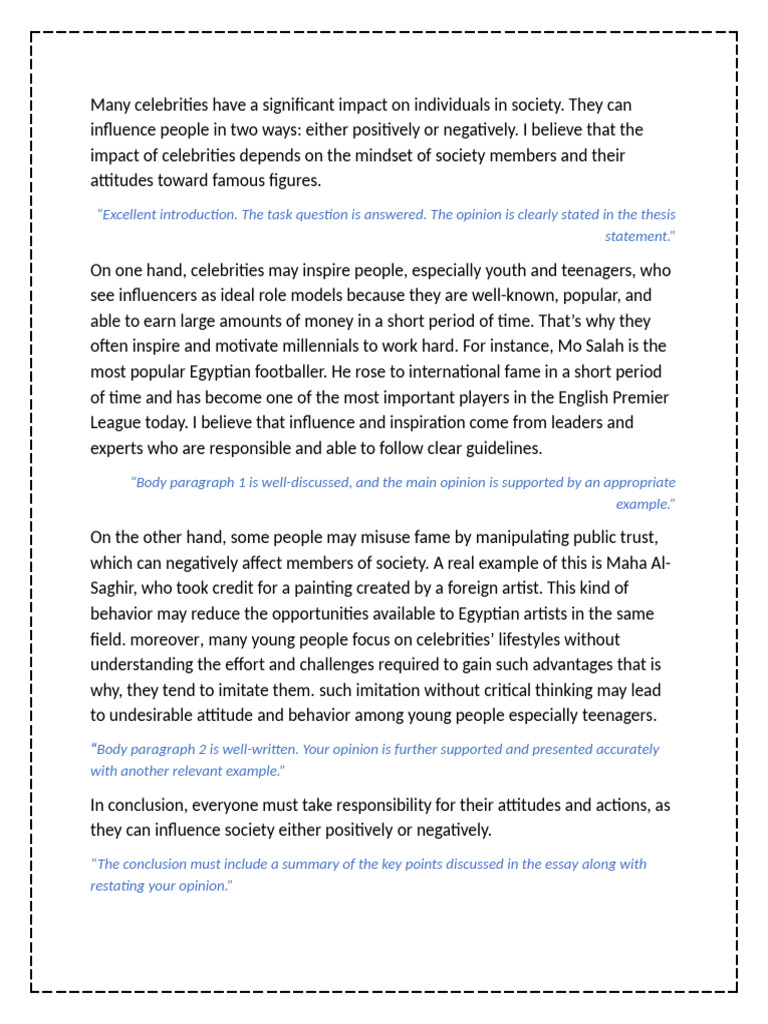 The Dual Impact of Celebrity Influence | PDF | Essays | Word