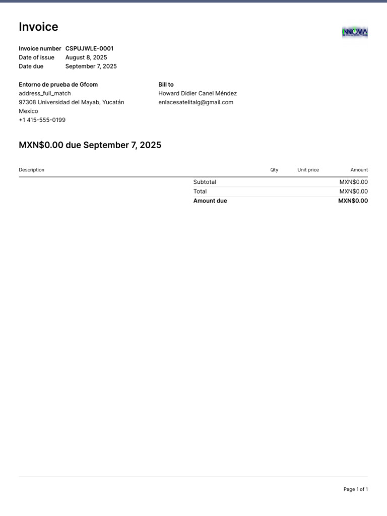 Invoice CSPUJWLE-0001 Details | PDF