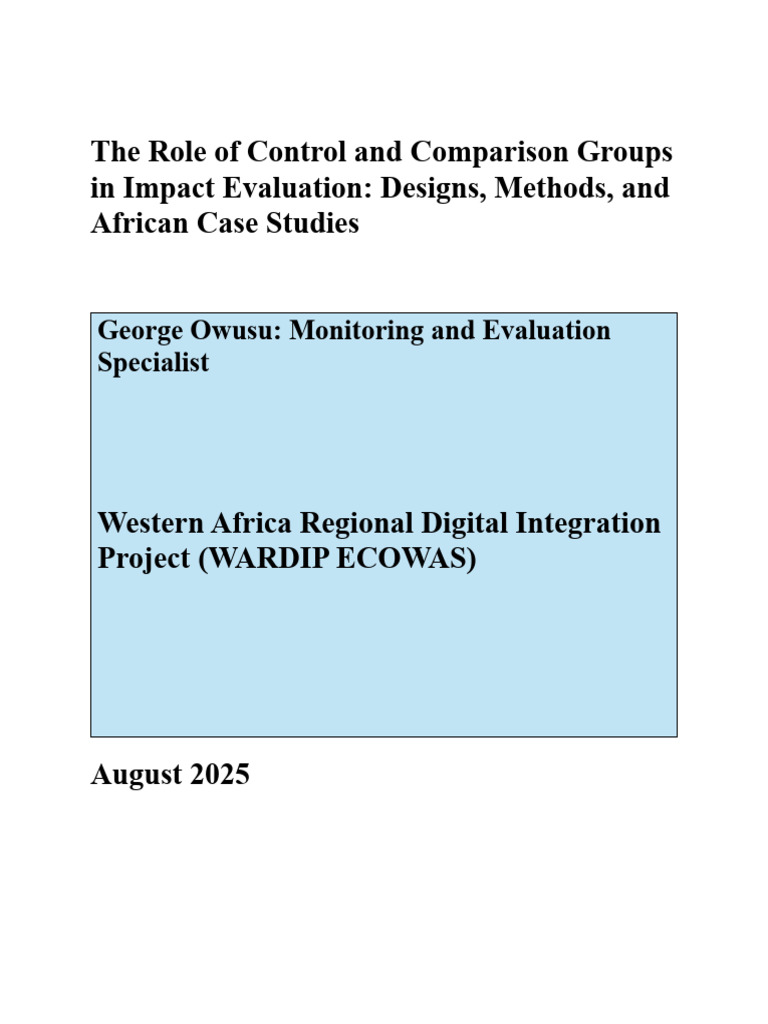 Control Groups in Impact Evaluation | PDF | Randomized Controlled Trial ...
