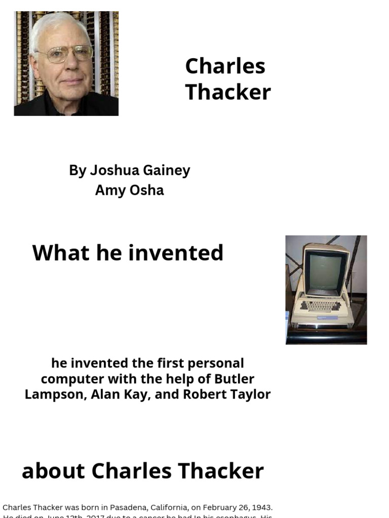 Charles Thacker: PC Pioneer | PDF