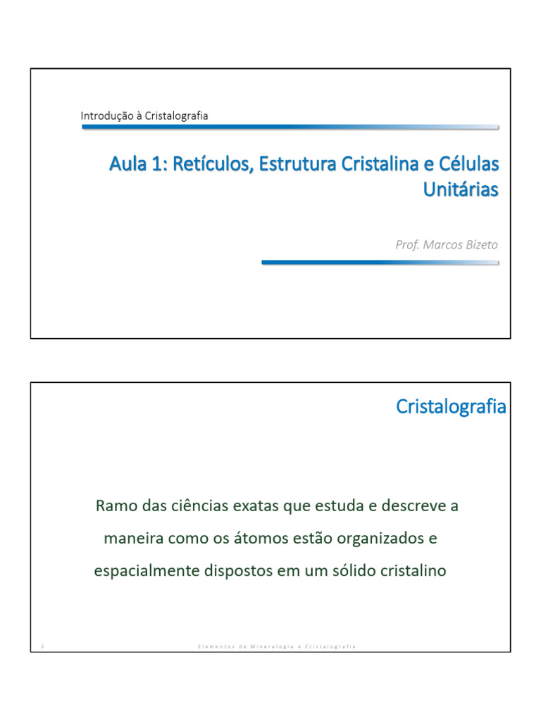 Estruturas de Retículos Cristalinos | PDF | Estrutura de cristal ...