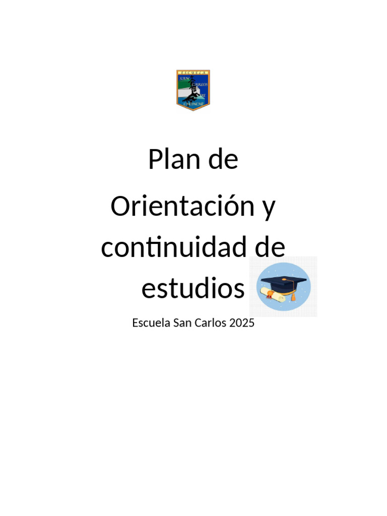 Plan de Orientacion 2025 | PDF | Escuelas | Enseñando