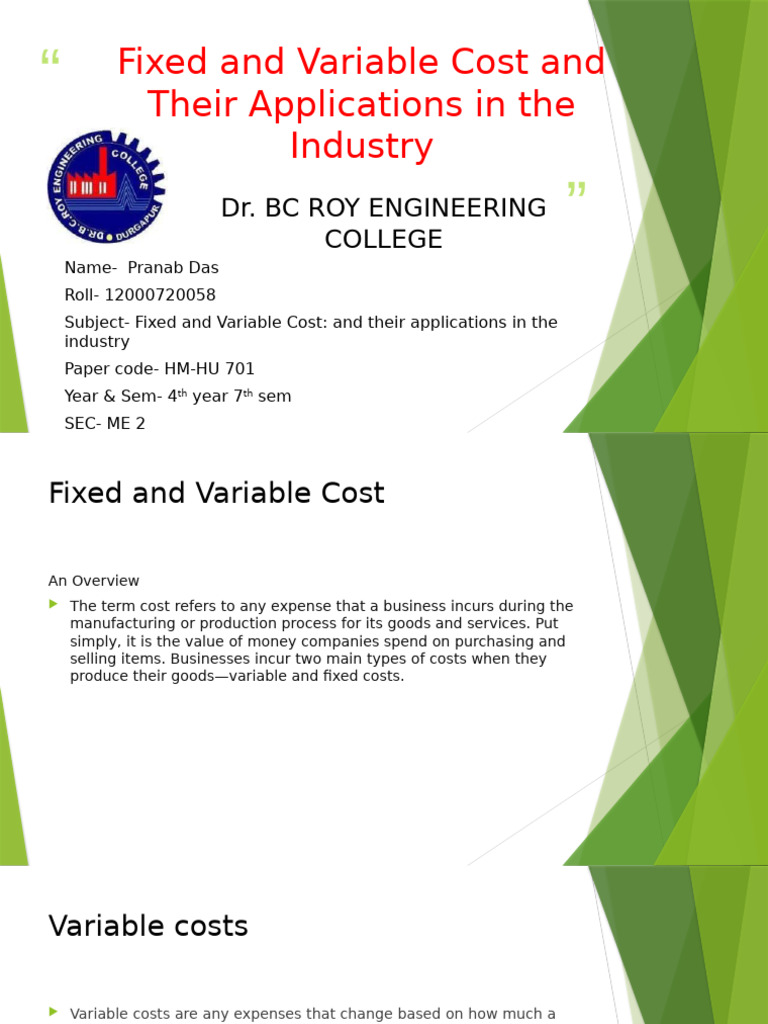 Fixed vs Variable Costs Explained | PDF | Cost | Expense