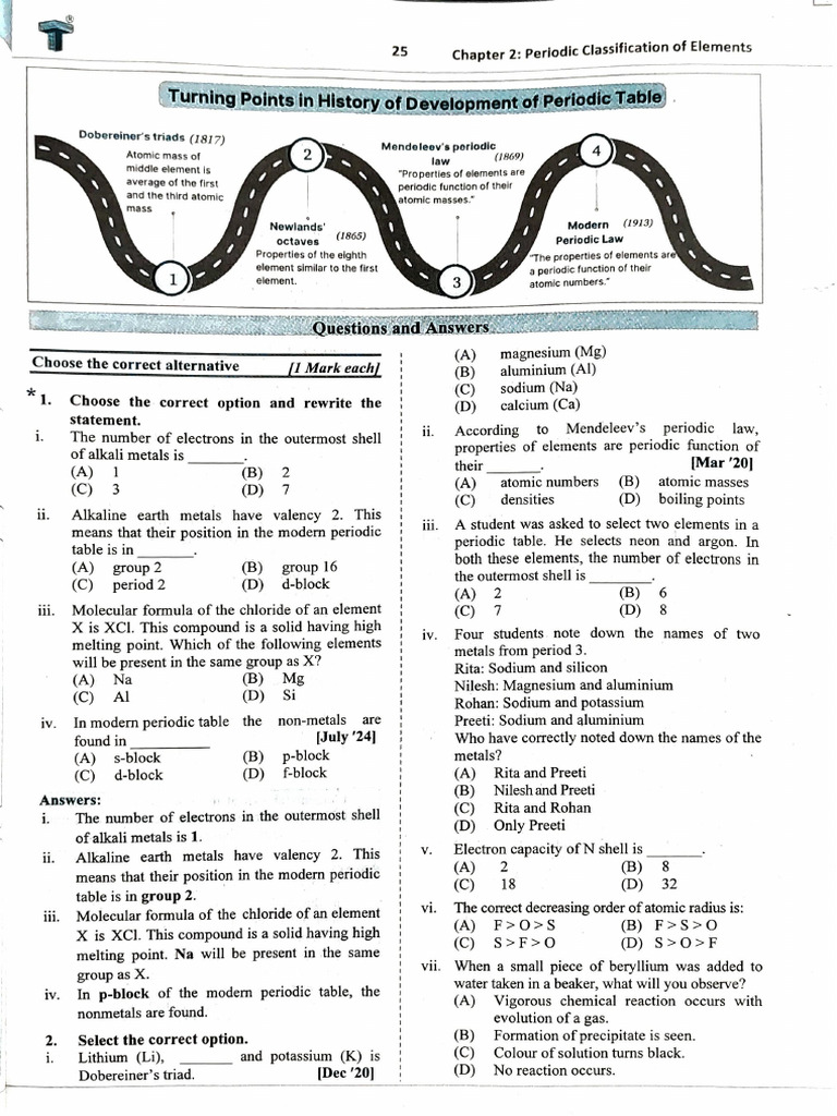 Periodic Classification of Elements | PDF