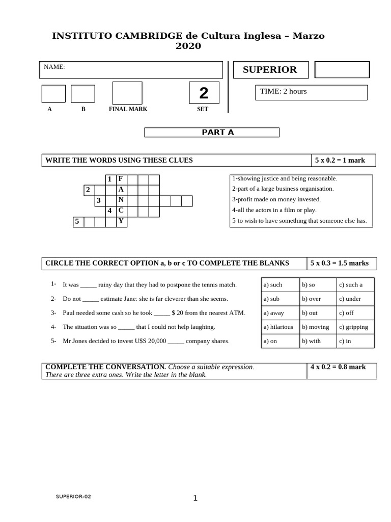 Cambridge English Exam Practice March 2020 | PDF | English Language