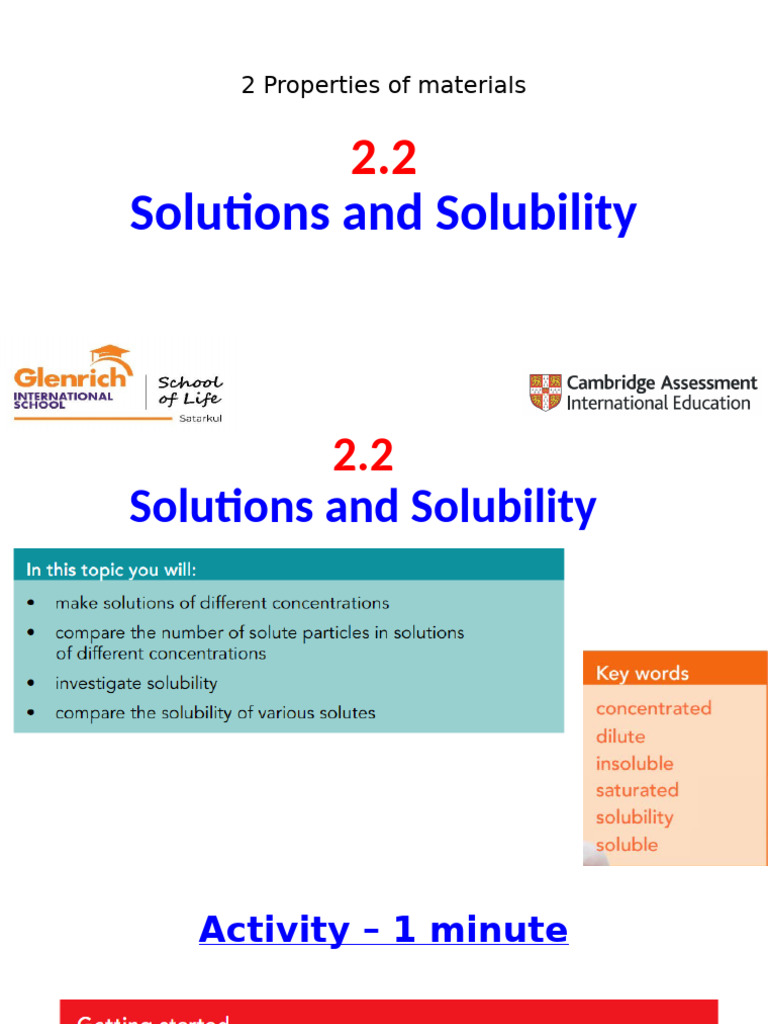 Class 7 CHP 2.2 Solutions and Solubility | PDF