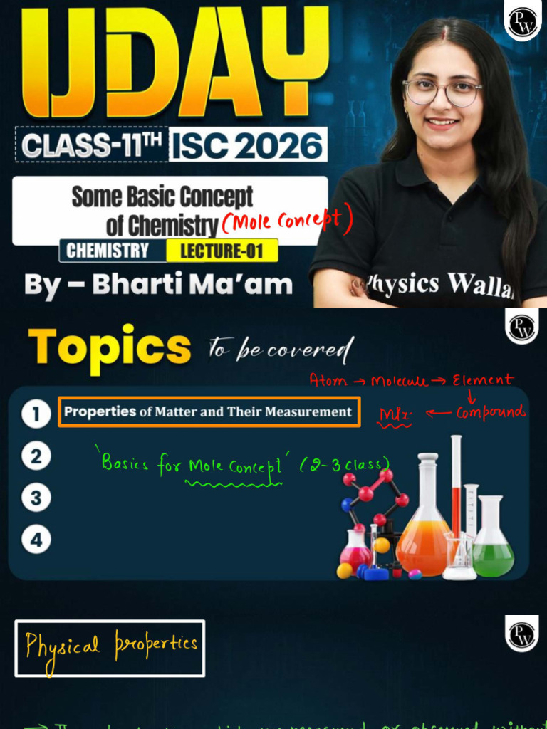 Some Basic Concepts of Chemistry 01 - Class Notes | PDF