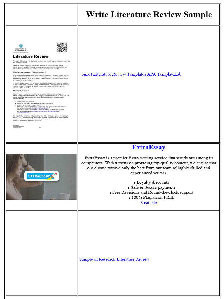 Write Literature Review Sample | PDF