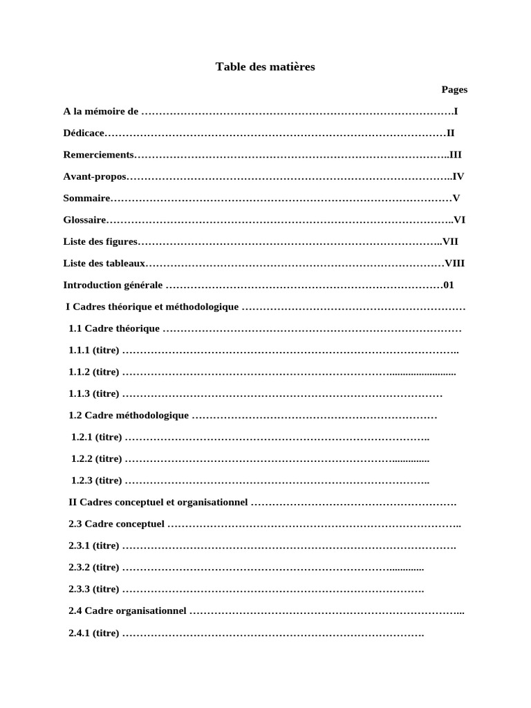 U Table Des Matieres | PDF
