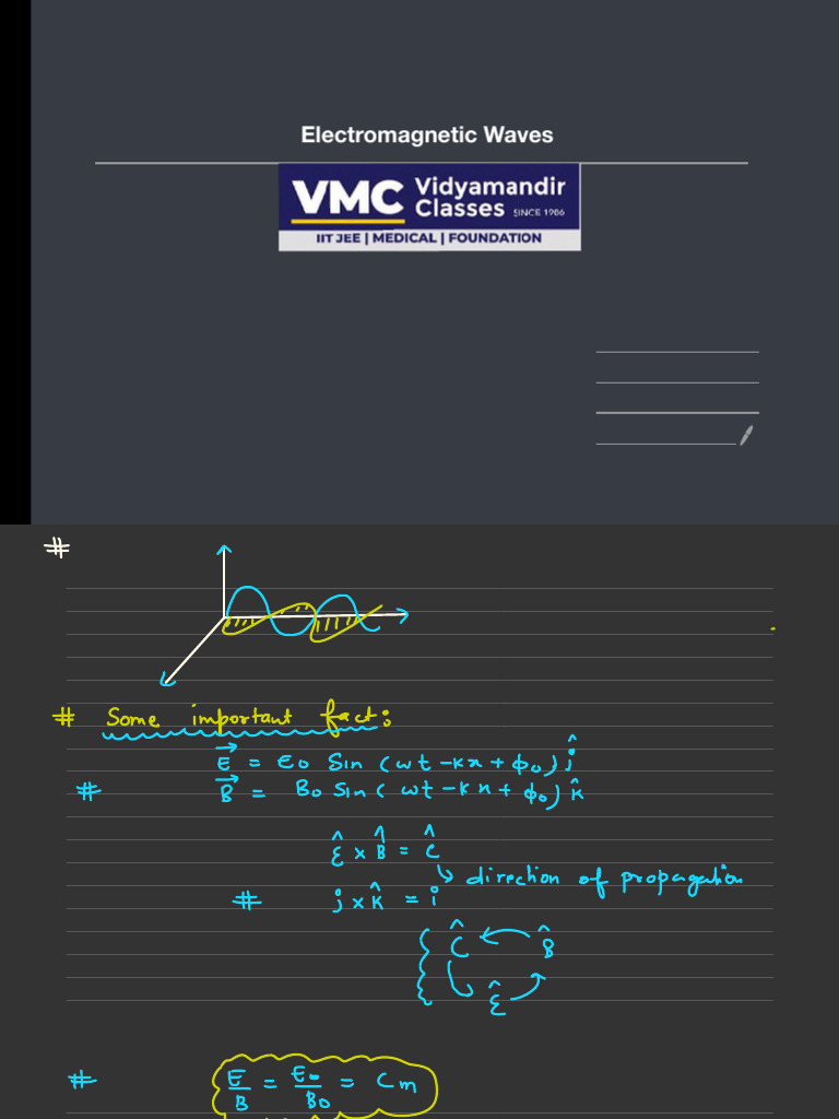 Electromagnetic Waves Problem Solving Class Teacher Notes | PDF ...