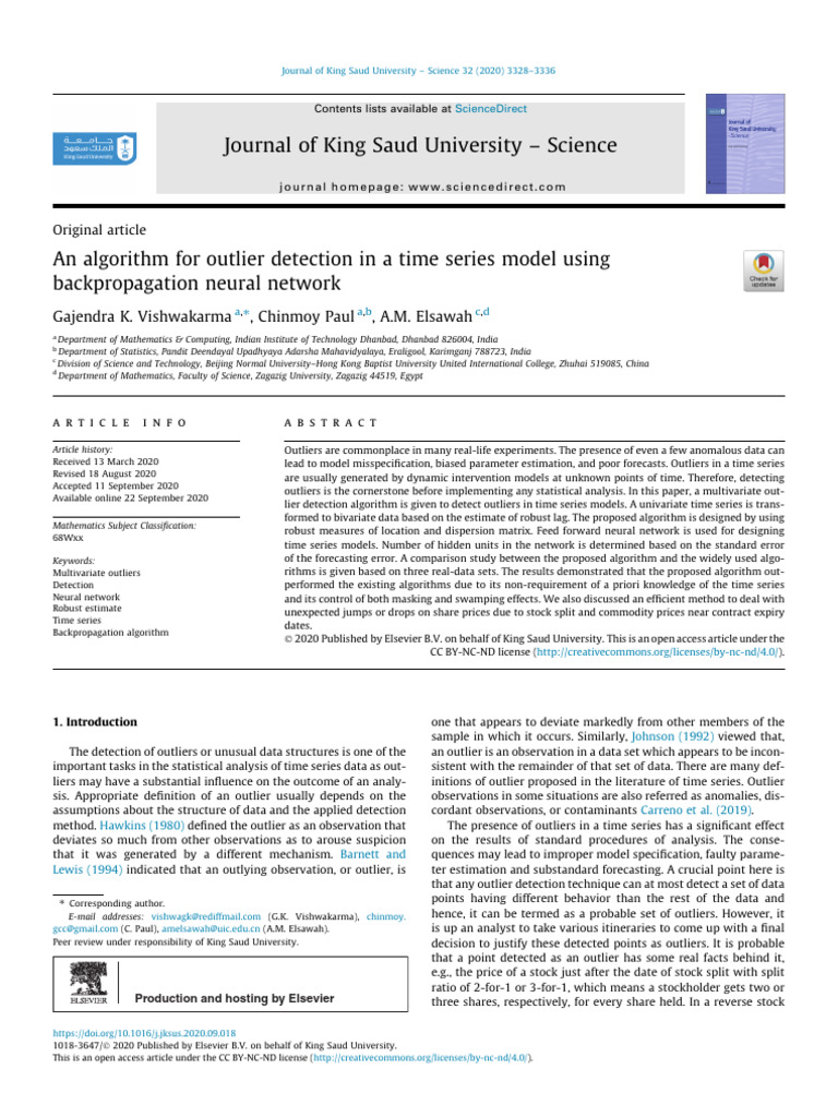 Outlier Detection in Time Series Using Neural Networks | PDF | Time ...
