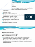 Factors Influencing Corporate Governance