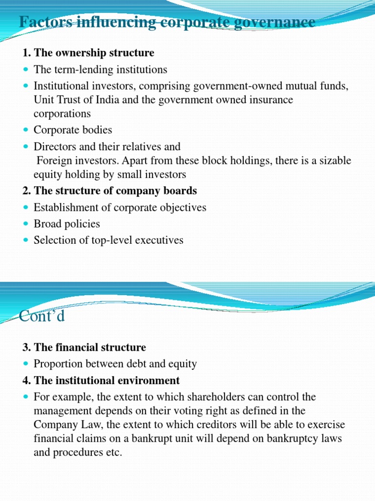 Influences on Corporate Governance Factors | PDF | Corporate Governance ...