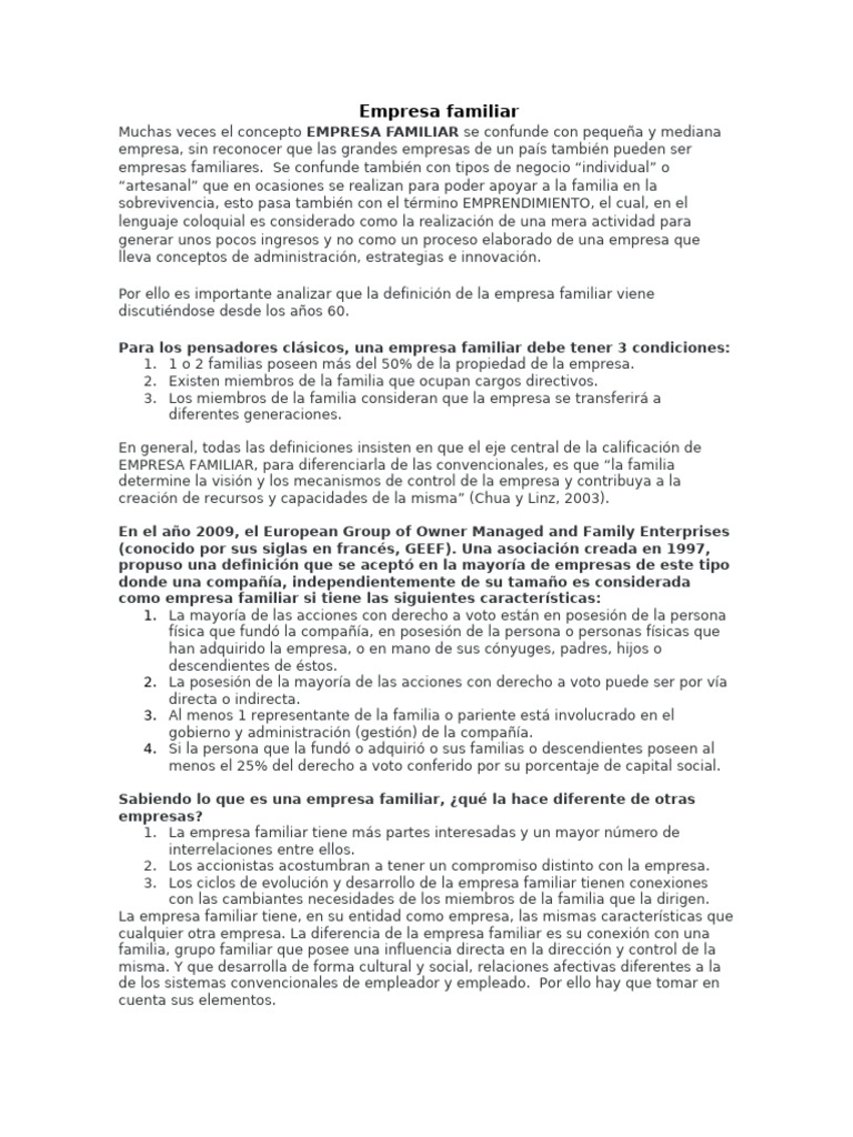 Clase 1 Conceptos Empresa Familiar | PDF | Bienes (Ley) | Economias