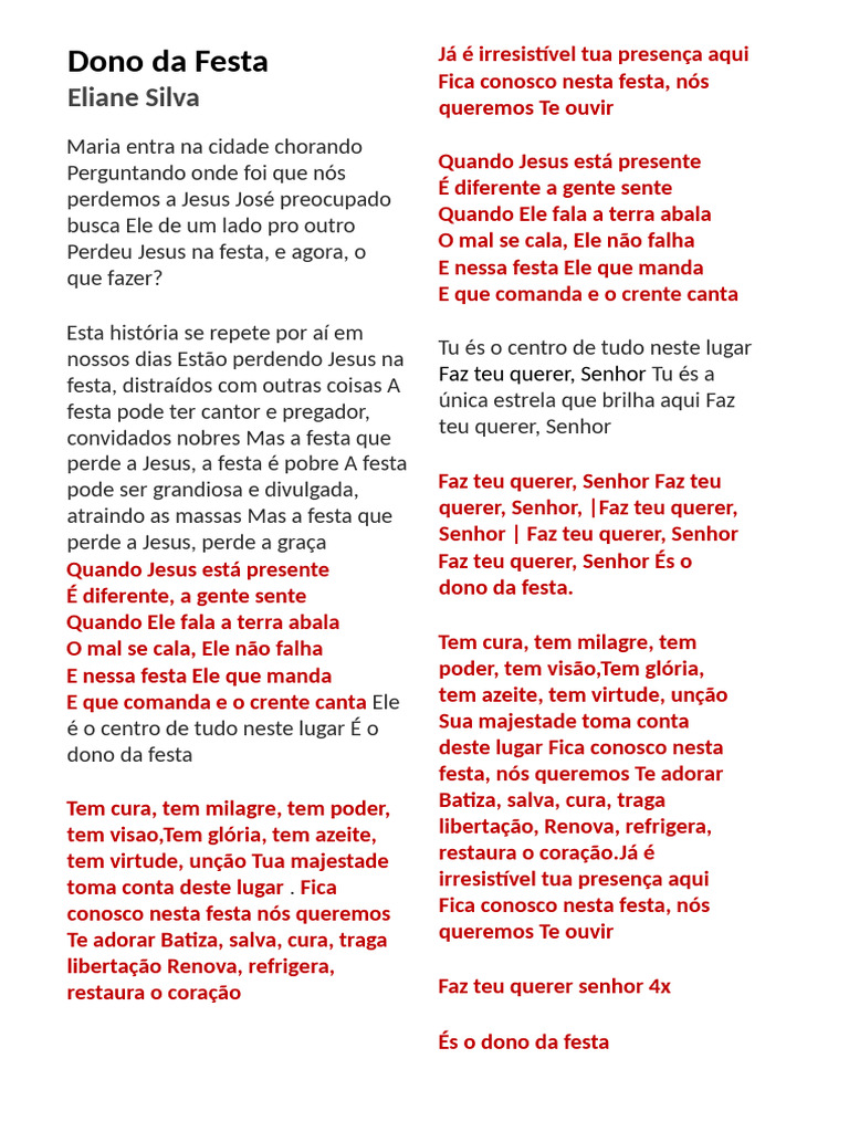 DONO DA FESTA - Eliane Silva (Impressão) | PDF | Jesus