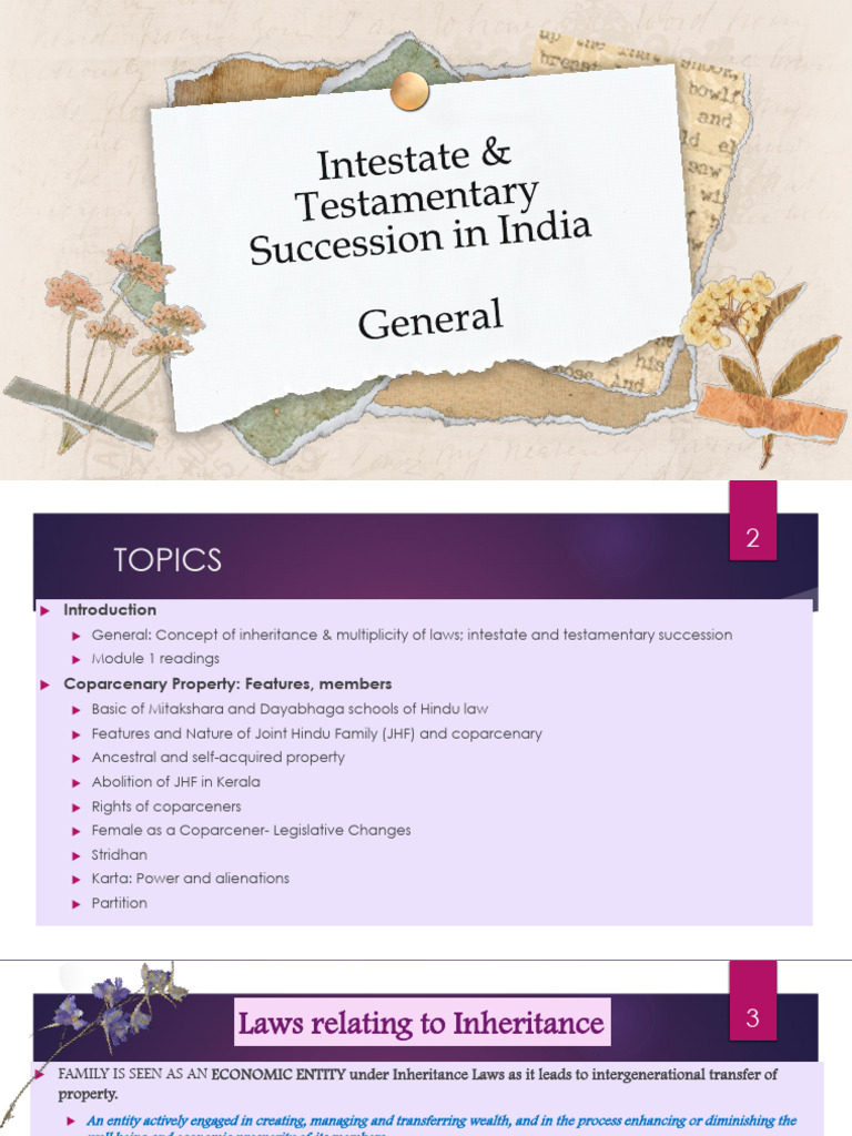 Inheritance Laws in India Explained | PDF | Concurrent Estate | Inheritance
