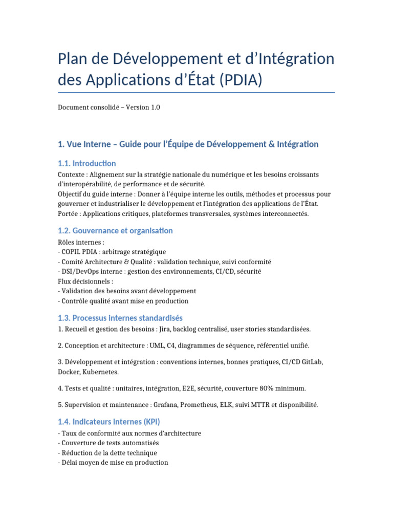 Guide PDIA pour Développement d'Applications | PDF | Sécurité | Audit