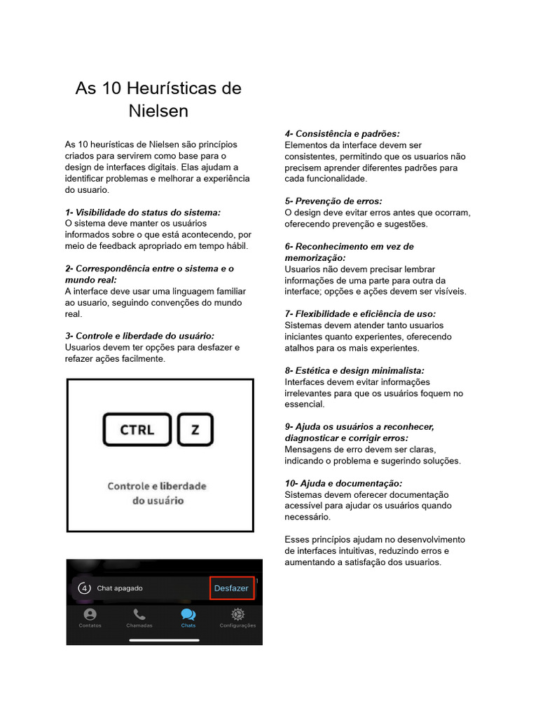 Heurísticas de Nielsen para Design de UI | PDF | Interface de usuário ...