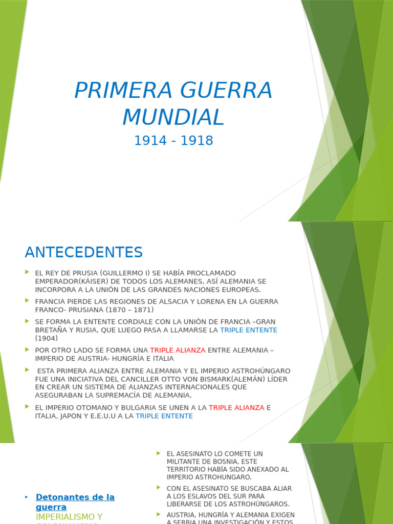 Causas y Consecuencias de la Primera Guerra Mundial | PDF | imperio ...