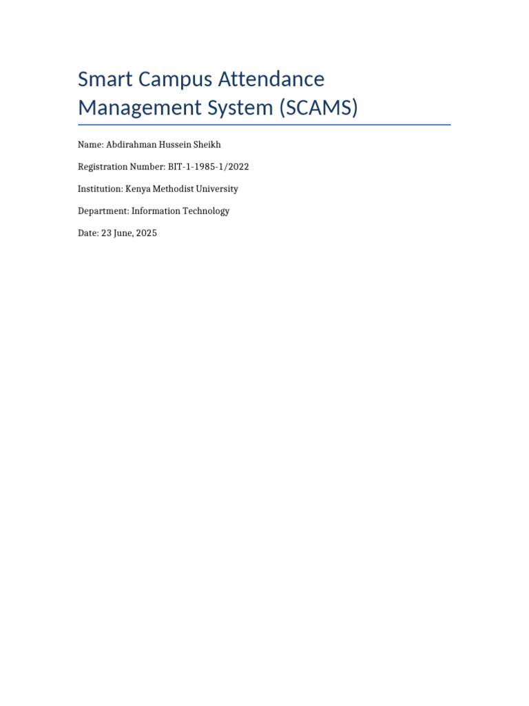 Smart Campus Attendance System Overview | PDF