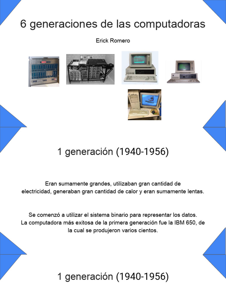 6 Generaciones de Las Computadoras 10mo | PDF | Circuito integrado ...
