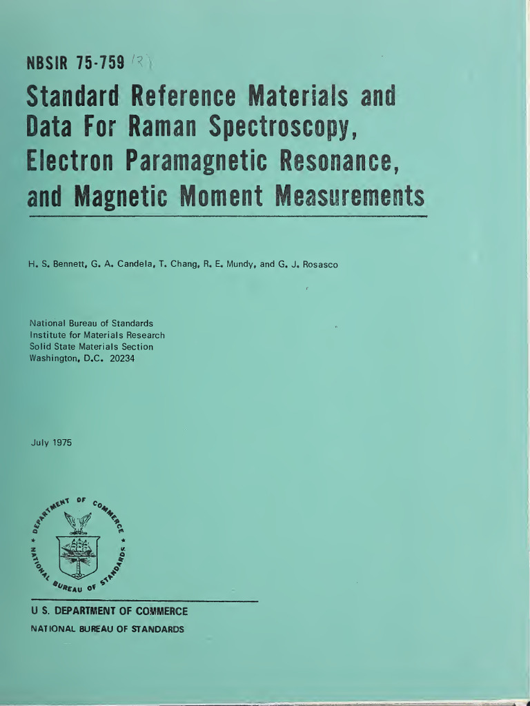 Nist Standard Material For Raman | PDF | Electron Paramagnetic ...