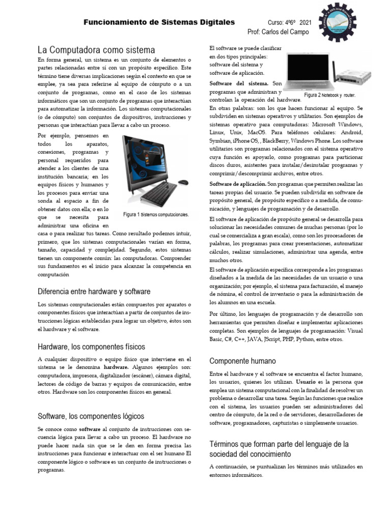 Las Computadoras Com Sistema | PDF | Hardware de la computadora ...