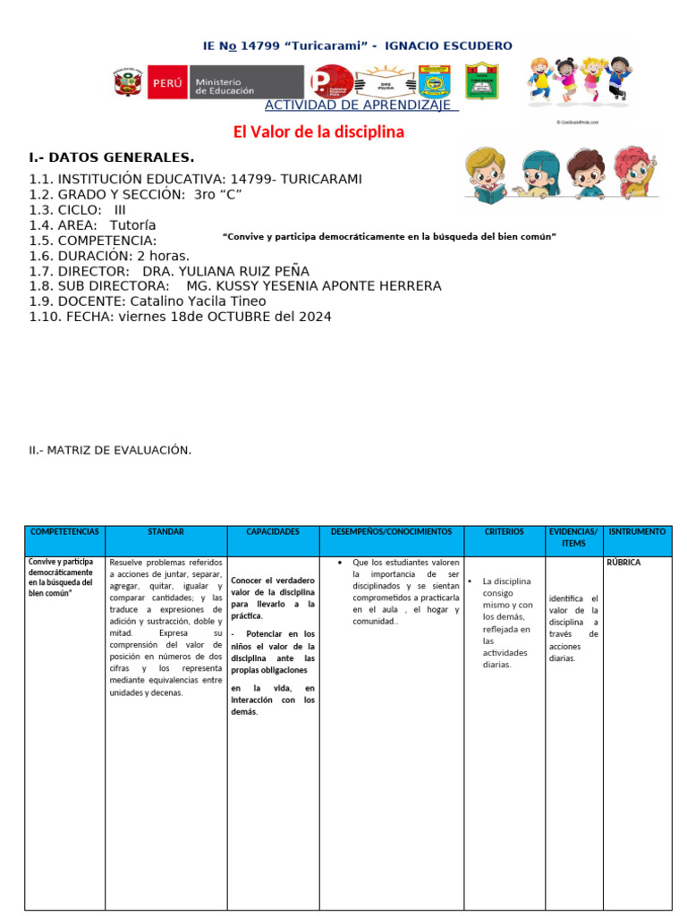 Importancia de la Disciplina en Educación | PDF | Ciencias del ...