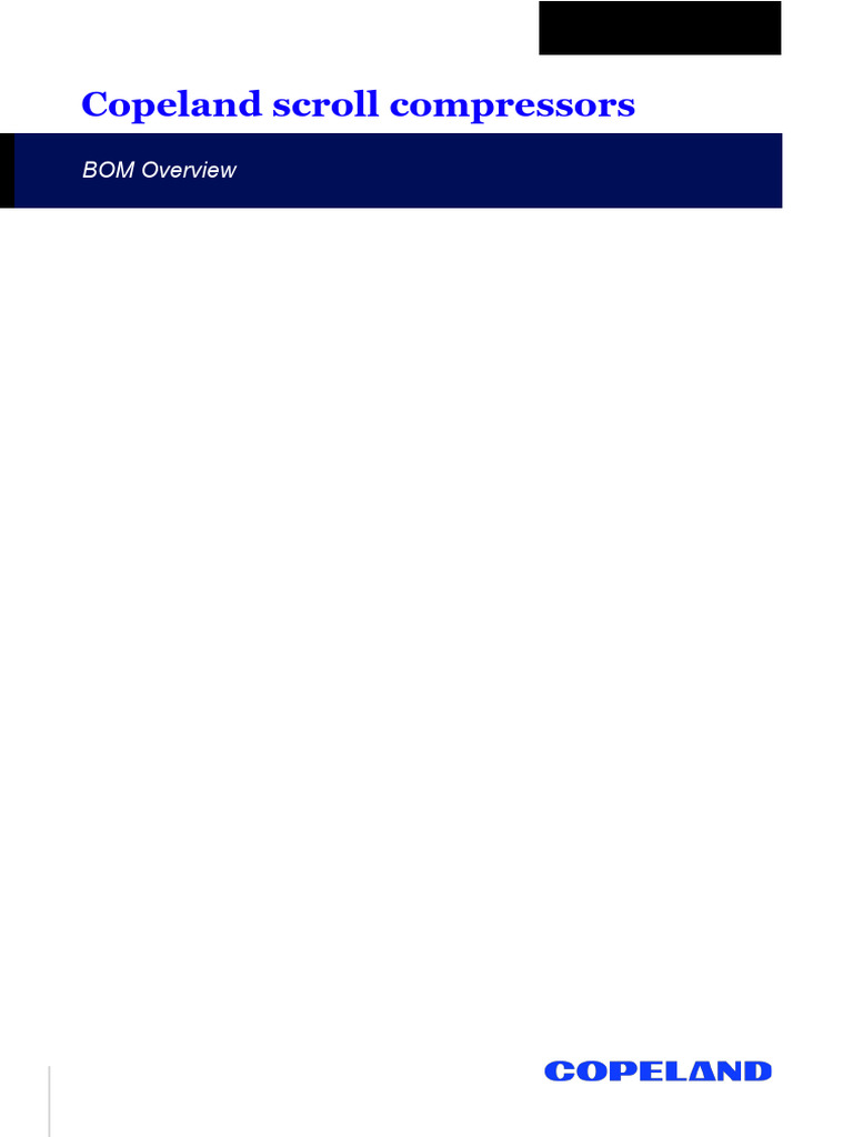 Copeland Scroll Compressor BOM Guide | PDF | Building Engineering | Gas ...