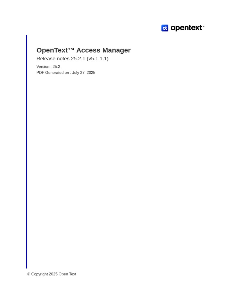 OpenText Access Manager 25.2.1 Release Notes | PDF | Command Line ...