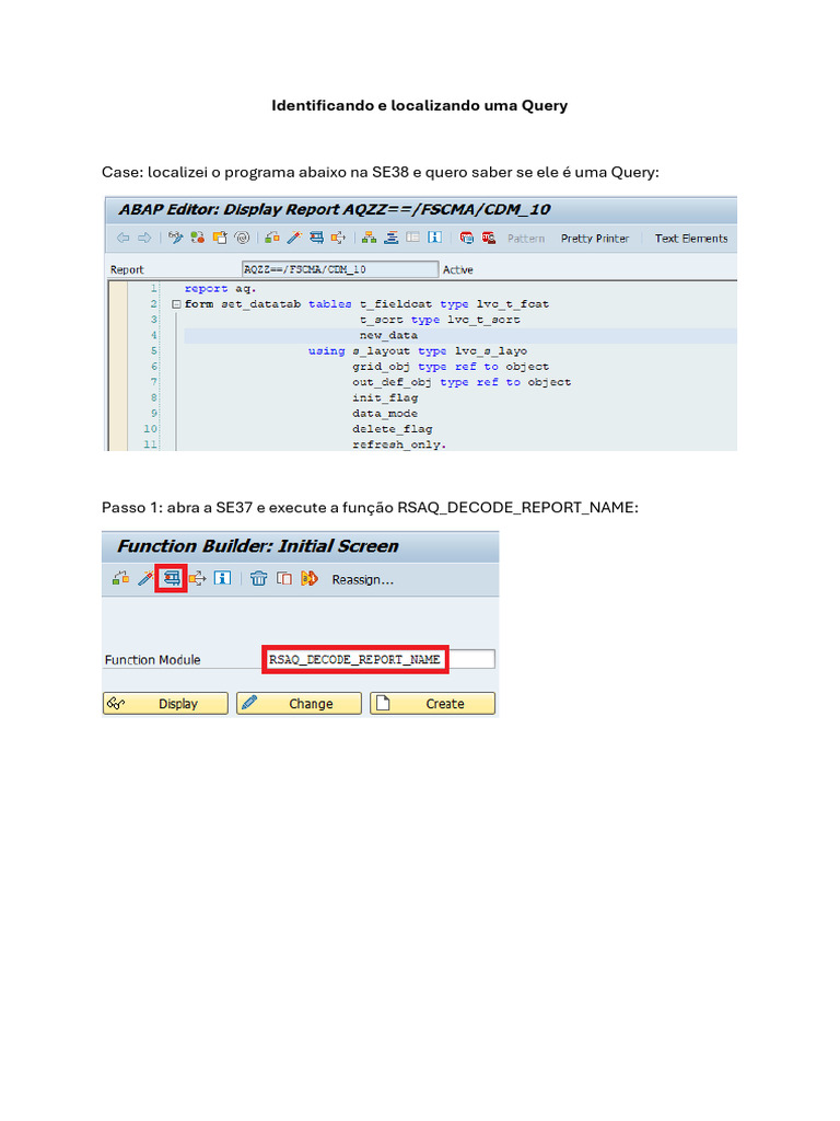 Como Identificar uma Query no SAP | PDF