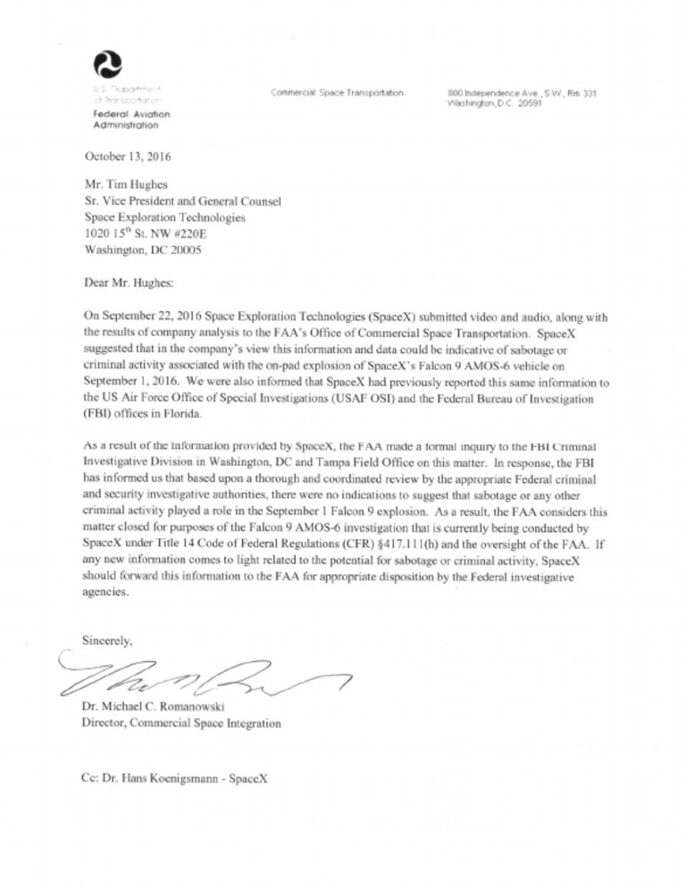 SpaceX AMOS Response Letter Signed 2 | PDF